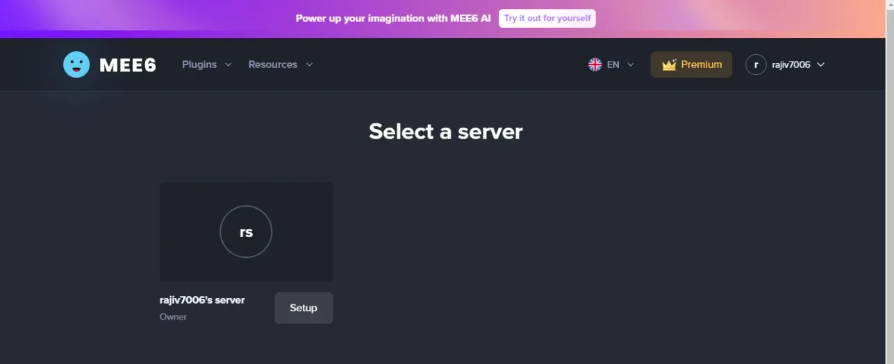 select the server