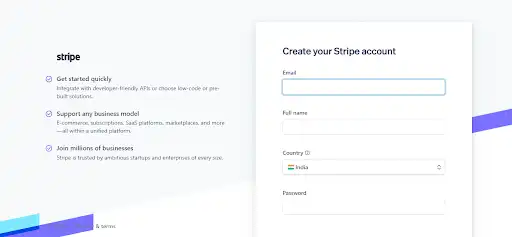 Sign up for a Stripe account