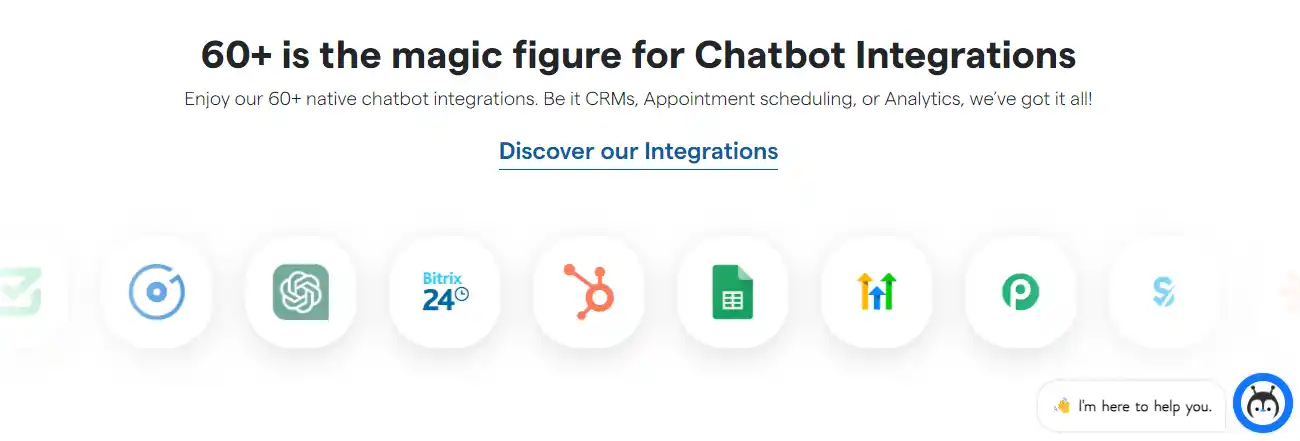 Setup Integrations from a Range of 60+Native Integrations Including ChatGPT