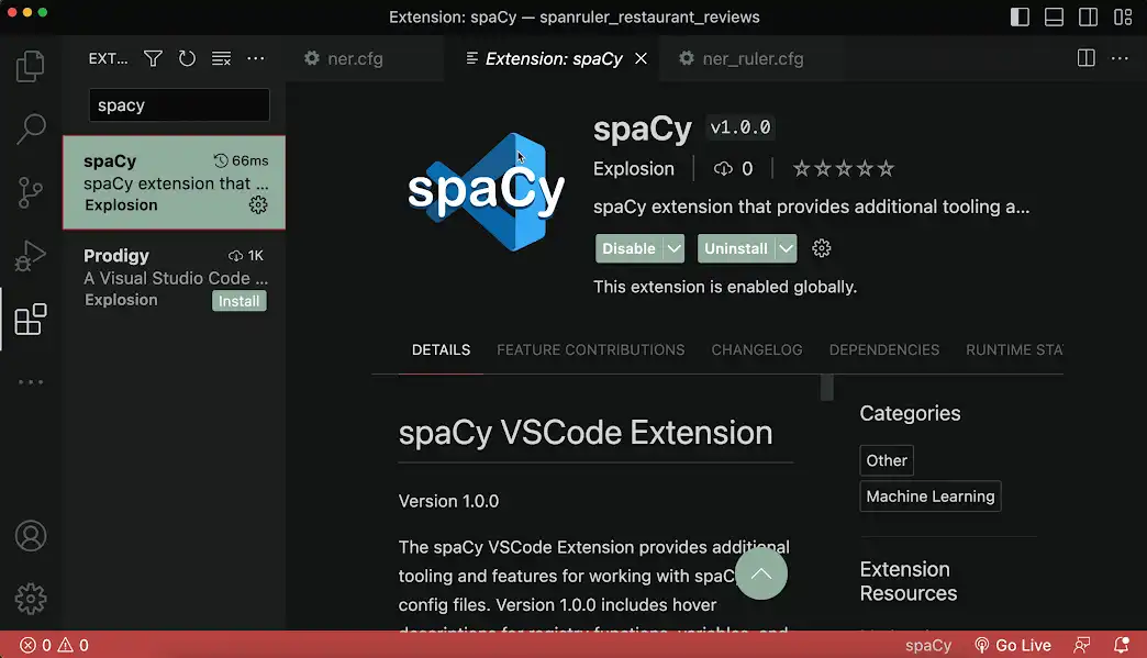 Spacy Installation and Setup